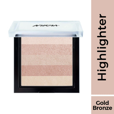 Nykaa Glow Goals! Shimmer Brick Highlighter Palette - Good Old Gold - Image 2