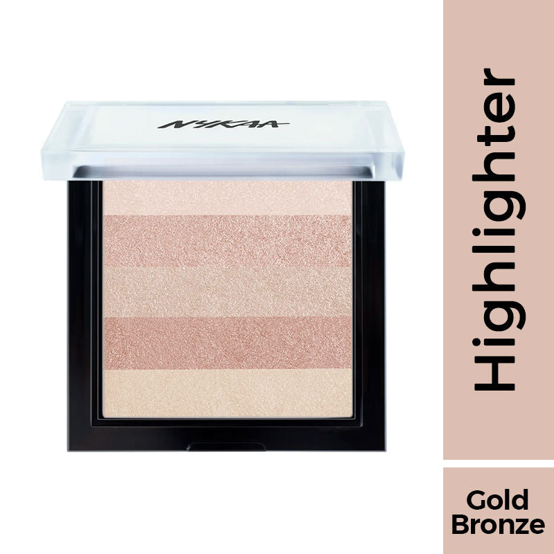 Nykaa Glow Goals! Shimmer Brick Highlighter Palette - Good Old Gold - Image 2