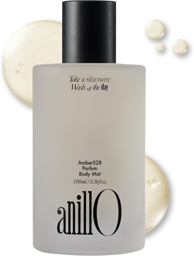Amber528 Body Skin Care Mist, Vegan Mist with Yuzu Extract, Hinoki Cypress Oil & Hyaluronic Acid Complex for Dry Skin, Warm Amber Scent, Silicone & Paraben Free (100ml / 3.38 fl. Oz)