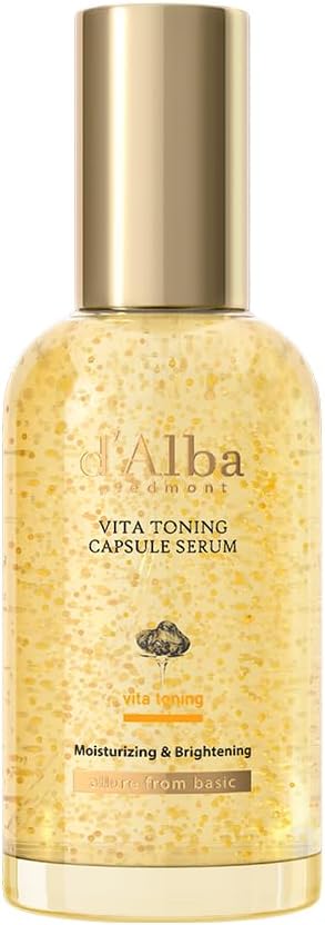 d'Alba Piedmont White Truffle Oil Capsule Serum, Daily Vita Boost for Luminous Skin, Double Vitamin Formula, Anti-aging 100ml