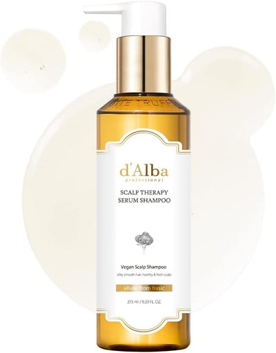 d'Alba Professional Repairing Scalp Therapy Serum Shampoo Clinically Proven Hair-Loss Relief, 66% Reduction in Hair Fall, Vegan Formula, Citrus Floral scent 275ml