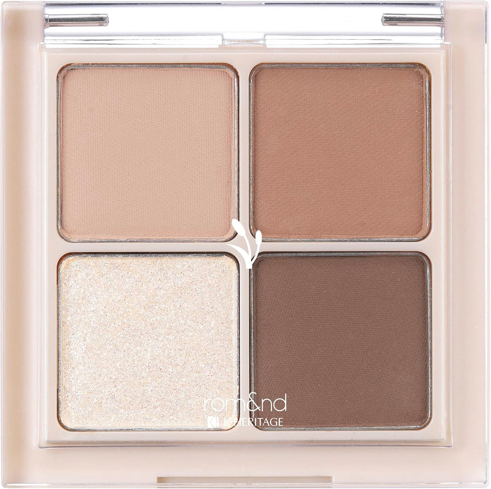 rom&nd Better Than Eyes N Series (N01 Dry Willow Flower) Korean Eye Shadow Mini Palette 4 Essential basic Shades