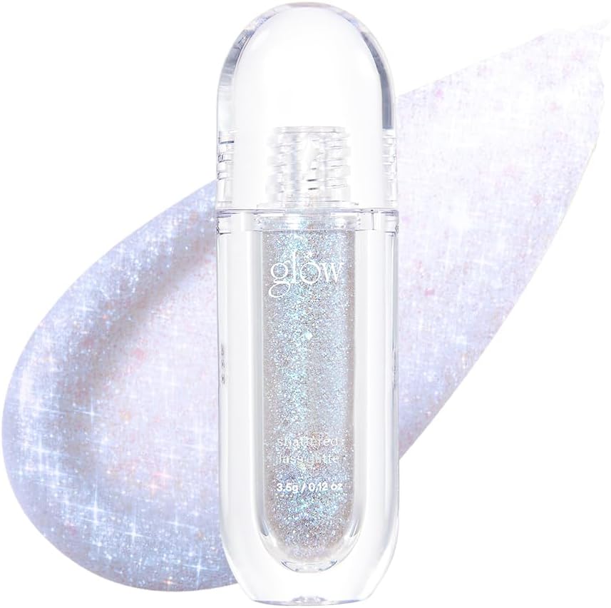 glow shattered glass glitter, metallic shimmer, long-lasting, multidimensional sparkle, smooth liquid formula, precision applicator, 3.5g (joy)
