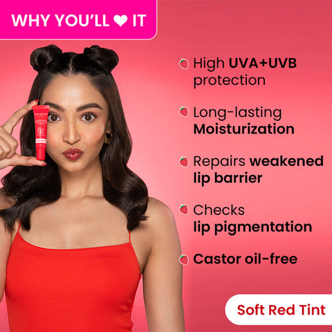 Dot & Key Ceramide & Peptide Barrier Repair Brightening Lip Balm SPF 50 PA+++ - Red Romance (10 g)