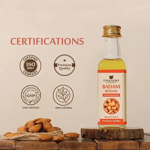 Upakarma Ayurveda Badam Rogan Sweet Almond Oil, 100ml - Hair & Skin Care - Image 5