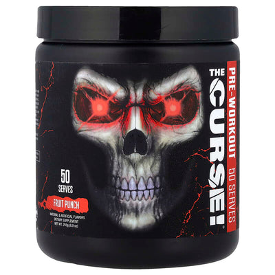 مسحوق "ذا كيرس" (The Curse) للتمارين الرياضية من "جينكس نيوتريشن" (Jnx Nutrition)، بنكهة الفواكه المشكلة - 50 حصة، 12 عبوة/كرتونة