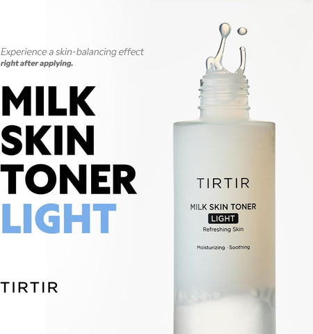 TIRTIR Milk Skin Rice Toner Light | Instant Hydration with 4% Niacinamide, Panthenol, Lightweight, Pore-Tightening, Vegan, Safe for Acne-Prone, Oily Skin, Fungal Acne Safe, Korean Skin Care, 20 ml - Image 2