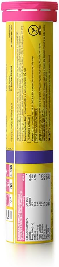 Chicnutrix Glutathione Tablets with Vitamin C - 500mg, 20 Count, Sugar-Free - Image 2