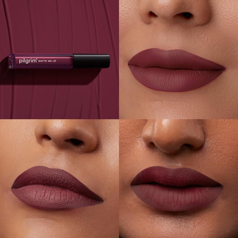 Pilgrim Liquid Matte Lipstick with Hyaluronic Acid & Spanish Squalane - Berry Tease, 3g - Image 3