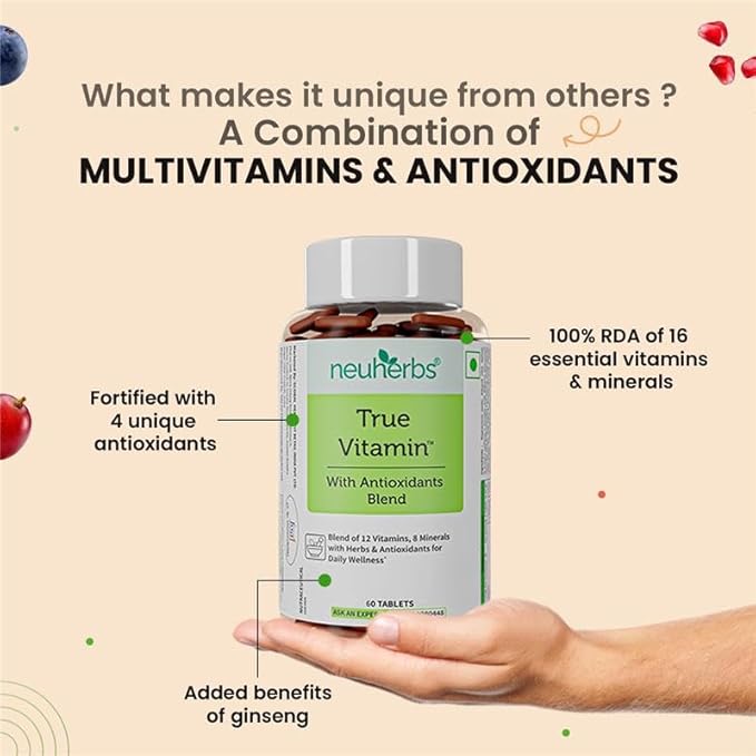 Neuherbs True Vitamin With Antioxidants Blend Tablets - 60 Count - Image 2