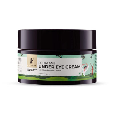 Pilgrim Squalane (Plant derived) Under eye cream for wrinkles & puffy eyes Dark circle remover All skin types 30 gm