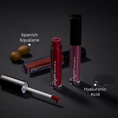Pilgrim Liquid Matte Lipstick with Hyaluronic Acid & Spanish Squalane - Wine Spill, 3g - Image 6