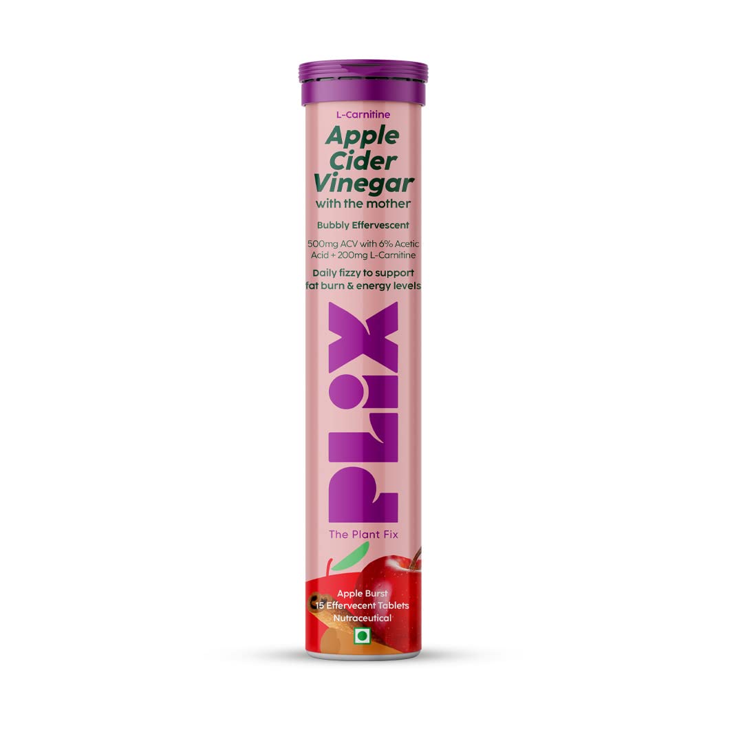 Plix Apple Cider Vinegar Effervescent Tablets - Apple Burst, 15 Tablets