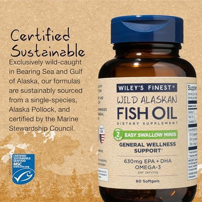 Wiley's Easy Swallow Minis - Omega-3 Fish Oil Softgels 60's - Image 4