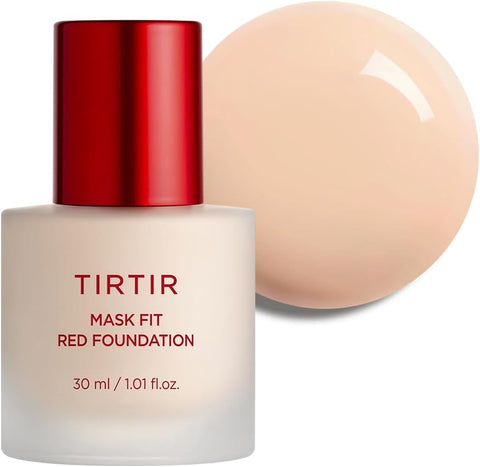 TIRTIR Mask Fit Red FoundationㅣLong Lasting Flawless Coverage, Energy Essence, Lightweight, Hydrating, Pore-Blurring, Breathable Satin Finish, Makeup, Radiant Skin, #17C Porcelain, 1.01 Fl Oz