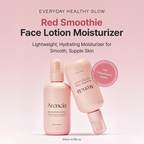 ARENCIA Red Smoothie Lotion 5, Face Moisturizer with Niacinamide 5%, Collagen, Peptide Complex, Hydrating Skin Care, 6.76 fl oz - Image 2