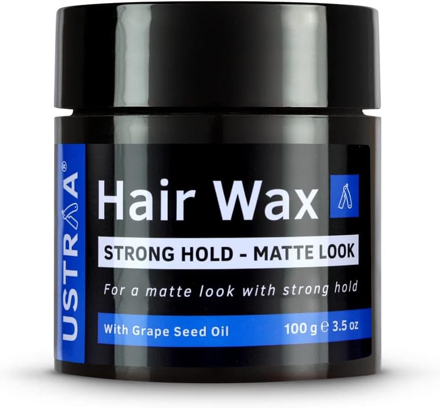 Ustraa Hair Wax Strong Hold - Matte Look with Grape Seed Oil, 100g