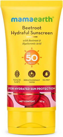 Mamaearth Beetroot Hydraful Sunscreen With Hyaluronic Acid - 50 g