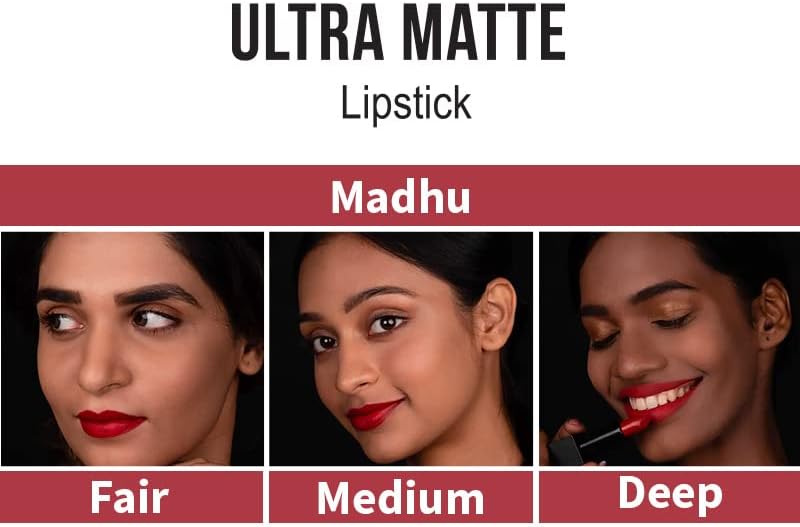 Nykaa Ultra Matte Lipstick Madhu Shade - Rich Colour, Smooth Finish - Image 4