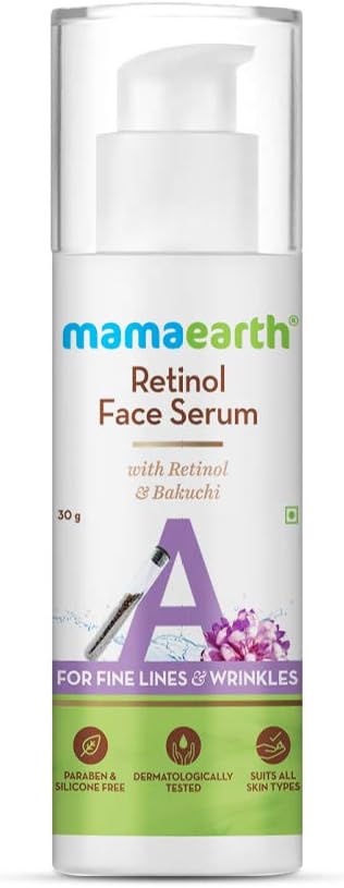 Mamaearth Retinol Face Serum with Retinol & Bakuchi for Fine Lines & Wrinkles