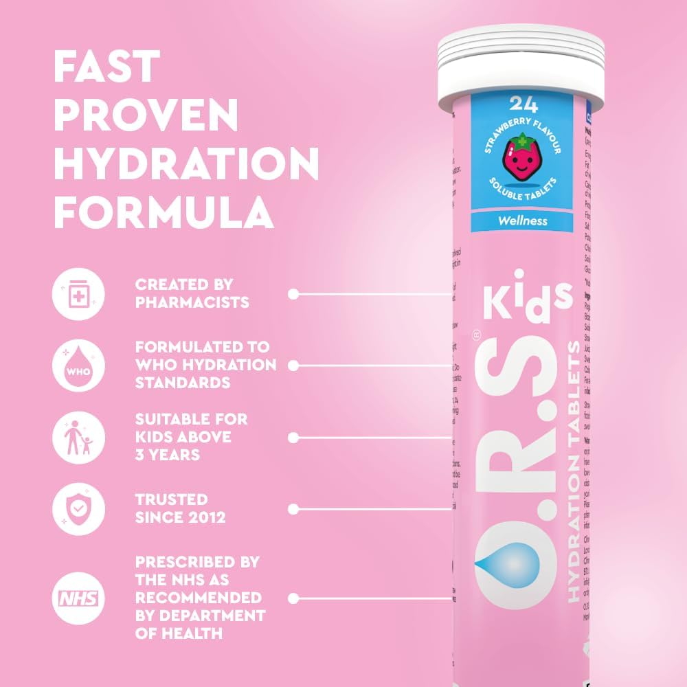 ORS Kids Hydration - Natural Strawberry Electrolyte Tablets, 24 Pack - Image 2