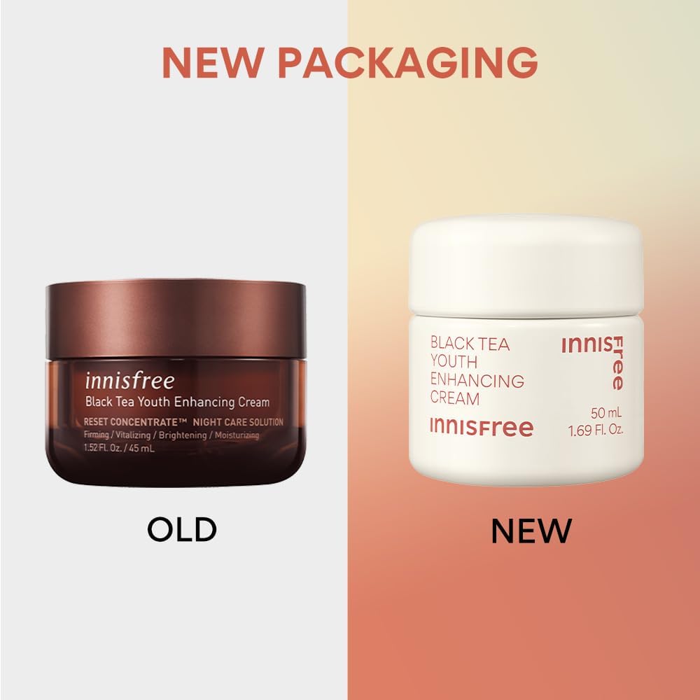 Innisfree Black Tea Enhancing Cream - Anti-Aging Face Moisturiser, 50ml - Image 2