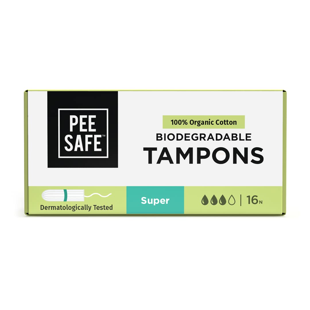 Pee Safe 100% Organic Tampons Super 16N