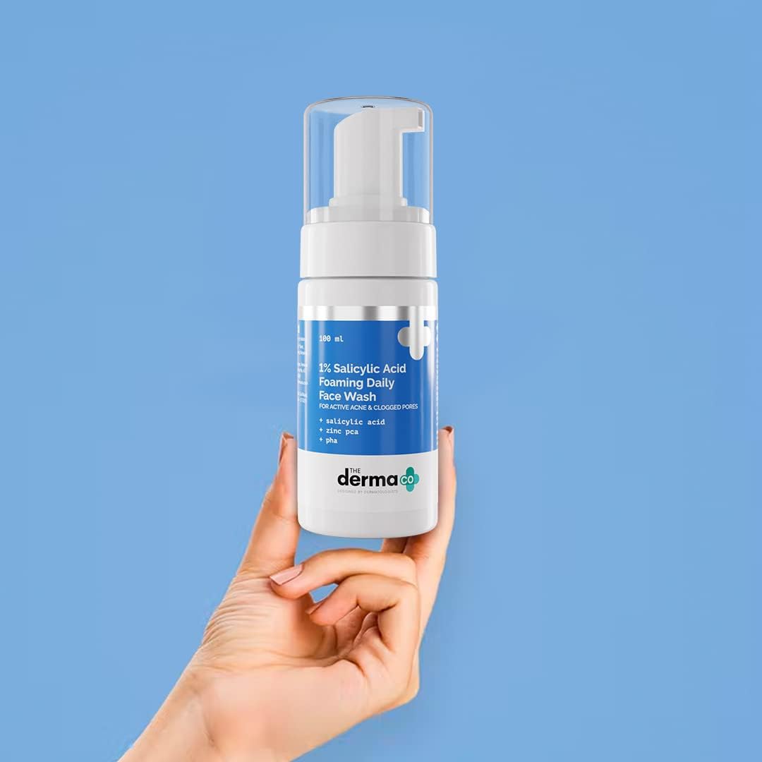 The Derma Co 1% Salicylic Acid Foaming Face Wash - BHA, Zinc PCA, PHA - 100ml - Image 2