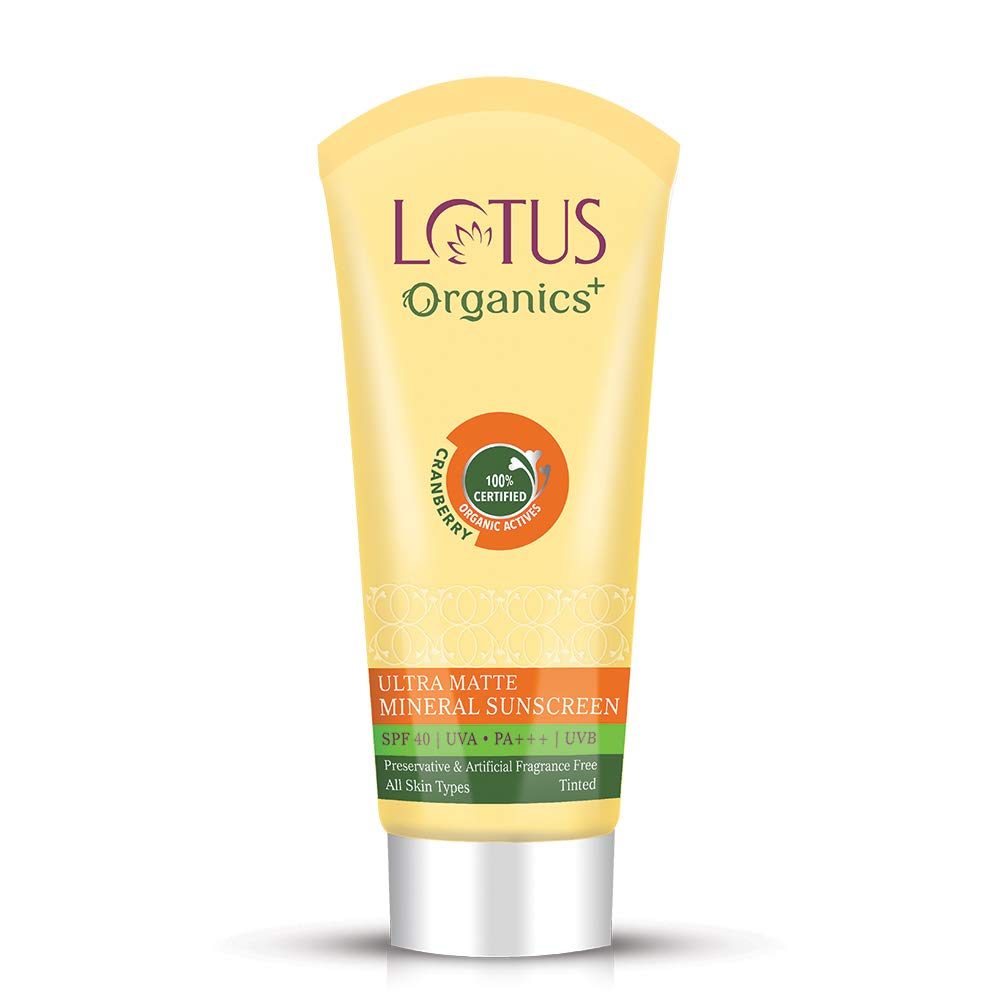 Lotus Organic Ultra Matte Mineral Sunscreen Spf 40 Pa 100 Gms