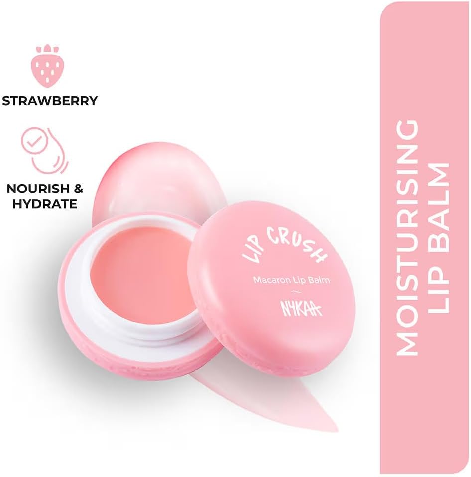 Nykaa Macaron Strawberry Lip Balm - Nourishing Colour Cosmetic, 6g - Image 3