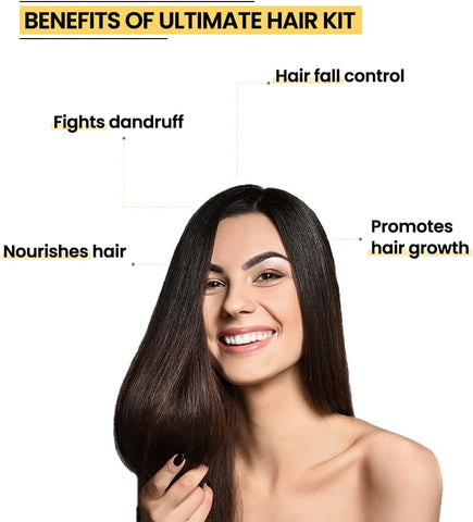 Rey Naturals hair oils combo/hair care kit (Castor oil + Coconut oil + Tea tree oil + Rosemary oil) controls hairfall