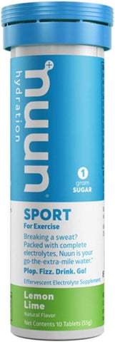 Nuun Act Sport Hydration (Lemon Lime Naturally Flavour) 10 effervescent Tablets (Dietary Supplement)