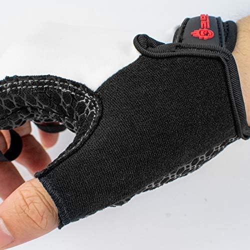 Burnlab Flex Gym Gloves - XL, White - Stretchable Spandex, Gel Padding - Image 7