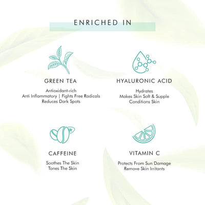 mCaffeine Green Tea Face Serum with Vitamin C and Hyaluronic Acid - 40ml - Image 3