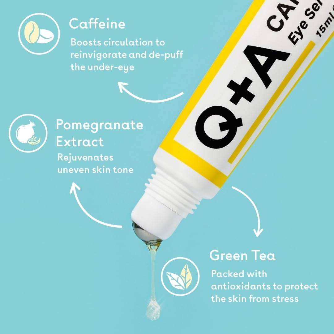 Q+A Caffeine Eye Serum - Infused with Caffeine, Green Tea & Pomegranate - 15ml - Image 2