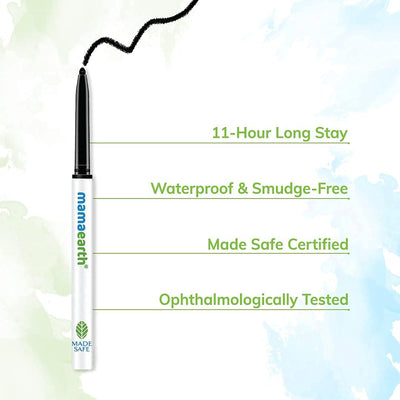 Mamaearth Charcoal Black Long Stay Kajal - Waterproof, Vitamin C & Chamomile, Retractable, 1 Unit - Image 7