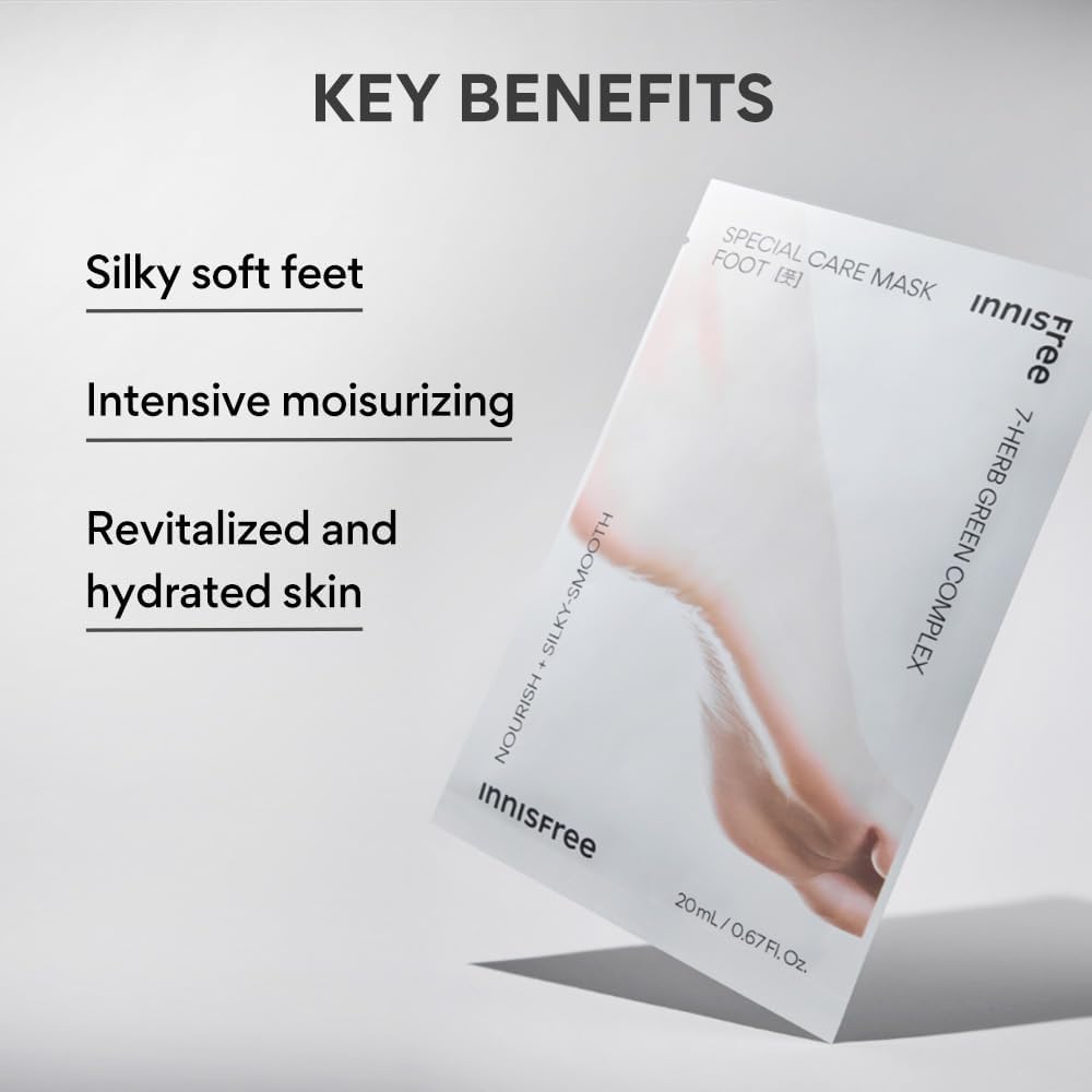 Innisfree Foot Mask with Hydrating Botanical Extracts - 7 Natural Herbal Extracts - Image 4