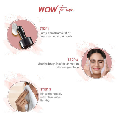 WOW Skin Science Apple Cider Vinegar Foaming Face Wash with Brush, 150ml - Image 7