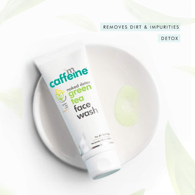 mCaffeine Naked Detox Green Tea Face Wash - Antioxidant-Rich, 100ml (Pack of 2) - Image 2