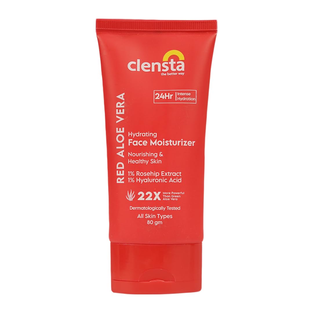 Clensta Face Moisturiser with Red Aloe Vera - Hydrating 80ml