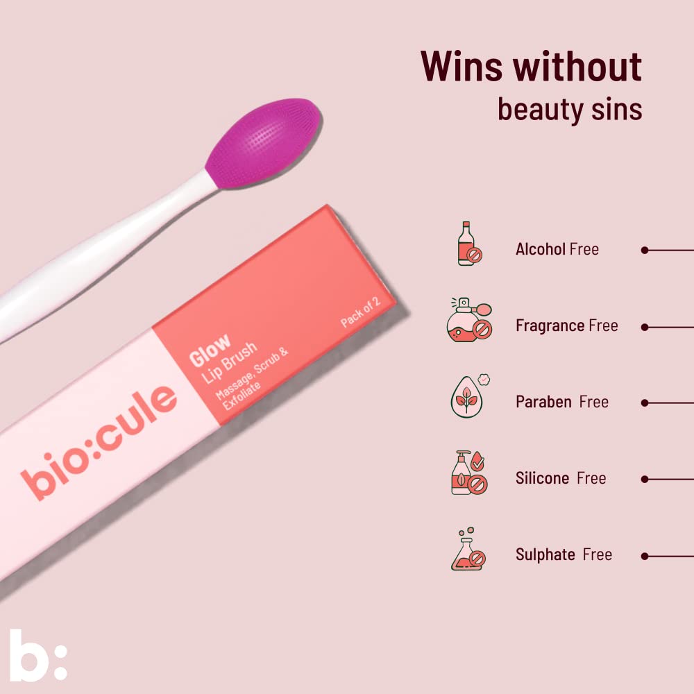 Biocule Glow Lip Brush - Colour Cosmetics, Pack of 2 - Image 2