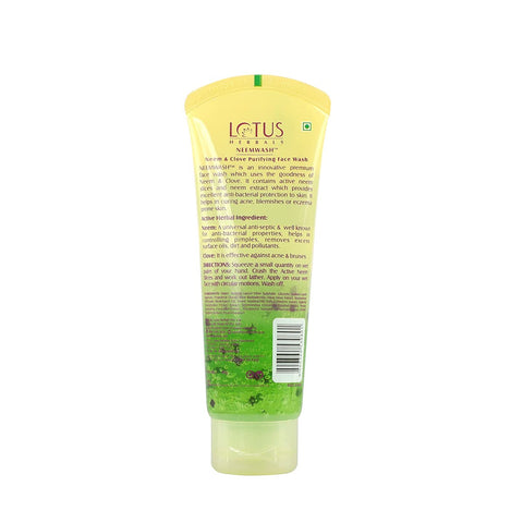 Lotus Herbal Neemwash Neem & Clove Ultra-purifying Face Wash With Active Neem Slices - 120 Gm