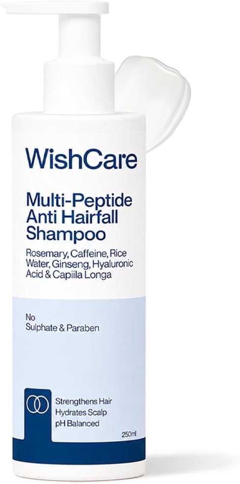 WishCare Multi Peptide Rice Water Anti Hairfall Shampoo - Sulphate Free, 250ml
