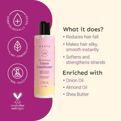 Arata Hair Fall Defense Onion Conditioner - 200ml - Image 3
