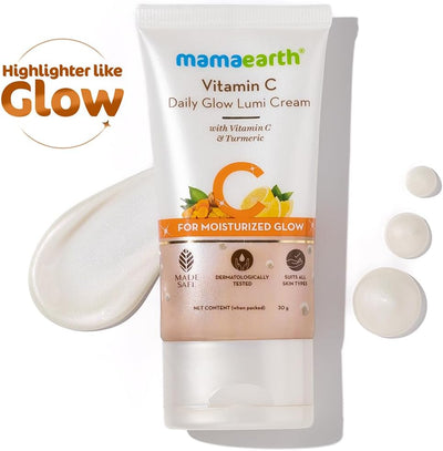 Mamaearth Vitamin C Daily Glow Lumi Cream with Turmeric - 30g - Image 2