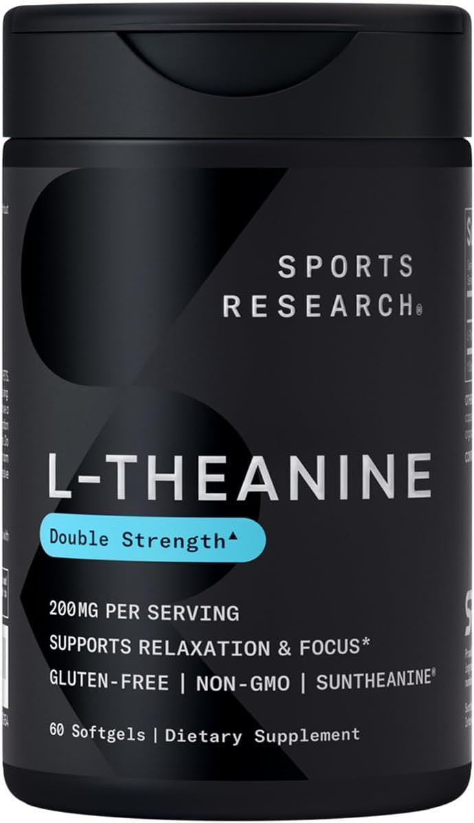 Sports Research L-theanine, 200 Mg, 60 Softgels