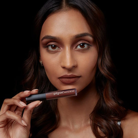 Pilgrim Liquid Matte Lipstick - Bossy Brown Lipstick for Women Transferproof, Long Lasting & Non Drying 3gms