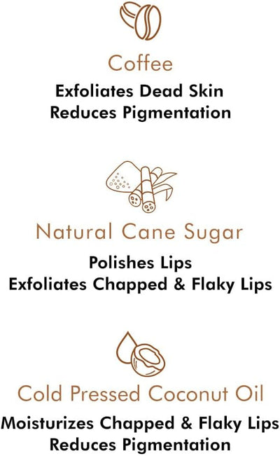mCaffeine Coffee Lip Scrub - Pure Arabica, Cold-Pressed Coconut Oil, 12g - Image 2