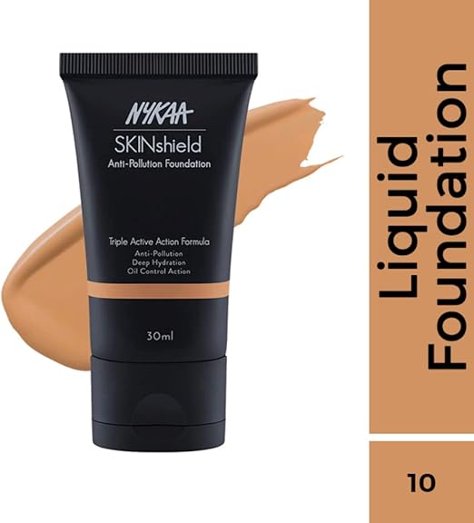Nykaa SkinShield Anti-Pollution Matte Foundation Toasty Caramel 11 - 30ml - Image 2