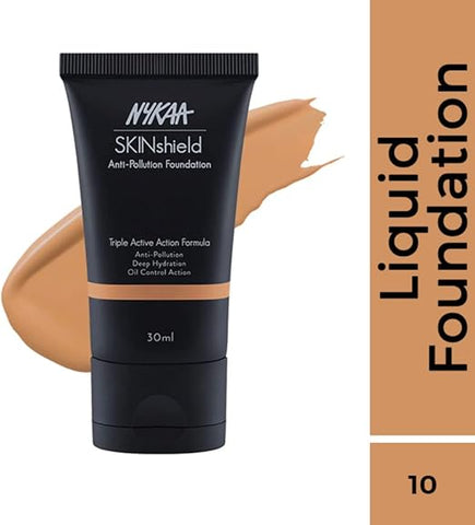 Nykaa SkinShield AntiPollution Matte Foundation  Toasty Caramel11